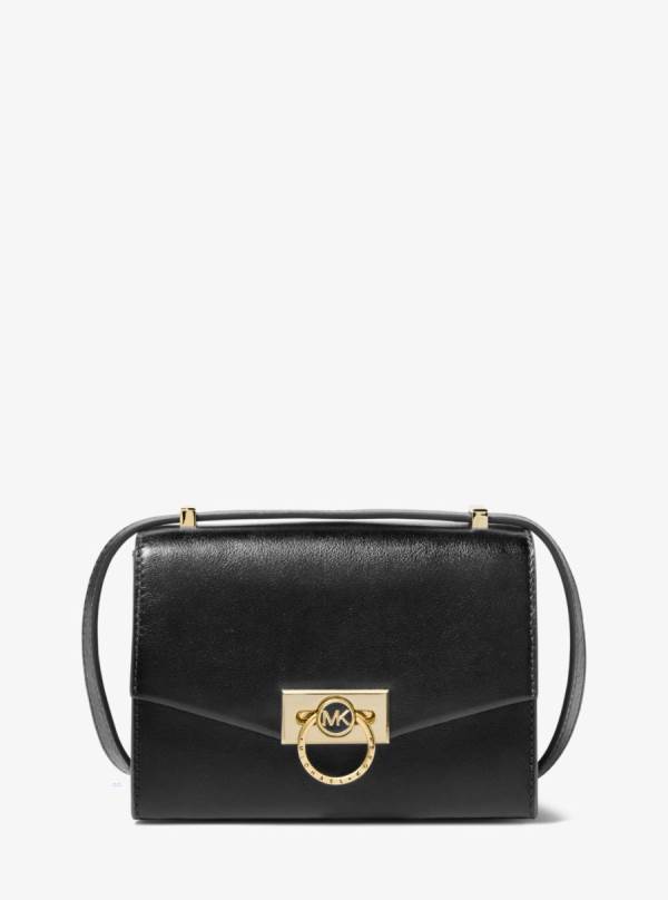 Damske Spojková Taška Michael Kors Hendrix Extra-Small Leather Čierne - Kabelky Michael Kors Nejlevnejsi | YJEMF-3418